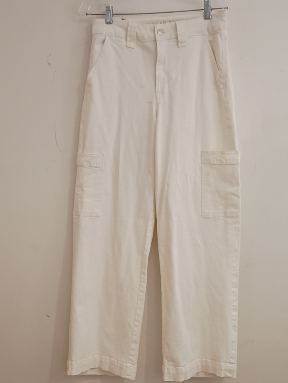 American Eagle Outfitters Wide Leg Cargo Pants in White
